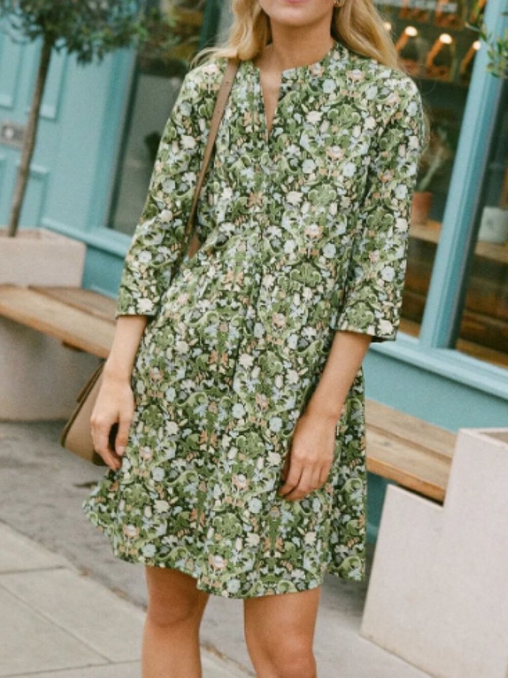 TUCKERNUCK Sage Deco Damask Royal Shirt Dress